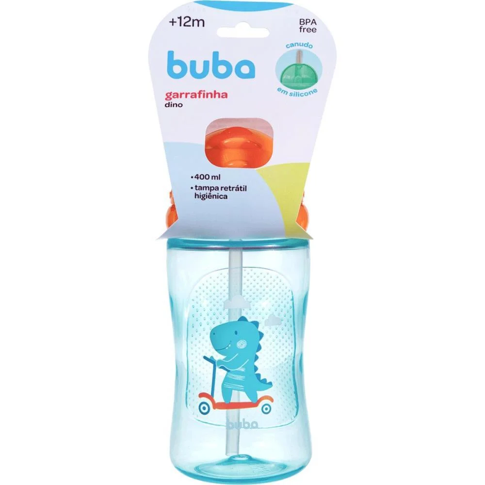 Garrafa Plastica Dino Patinete Azul 400Ml. Retr Buba - imagem 6