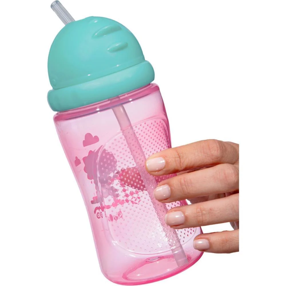 Garrafa Plastica Dino Patinete Rosa 400Ml. Retr Buba - imagem 4
