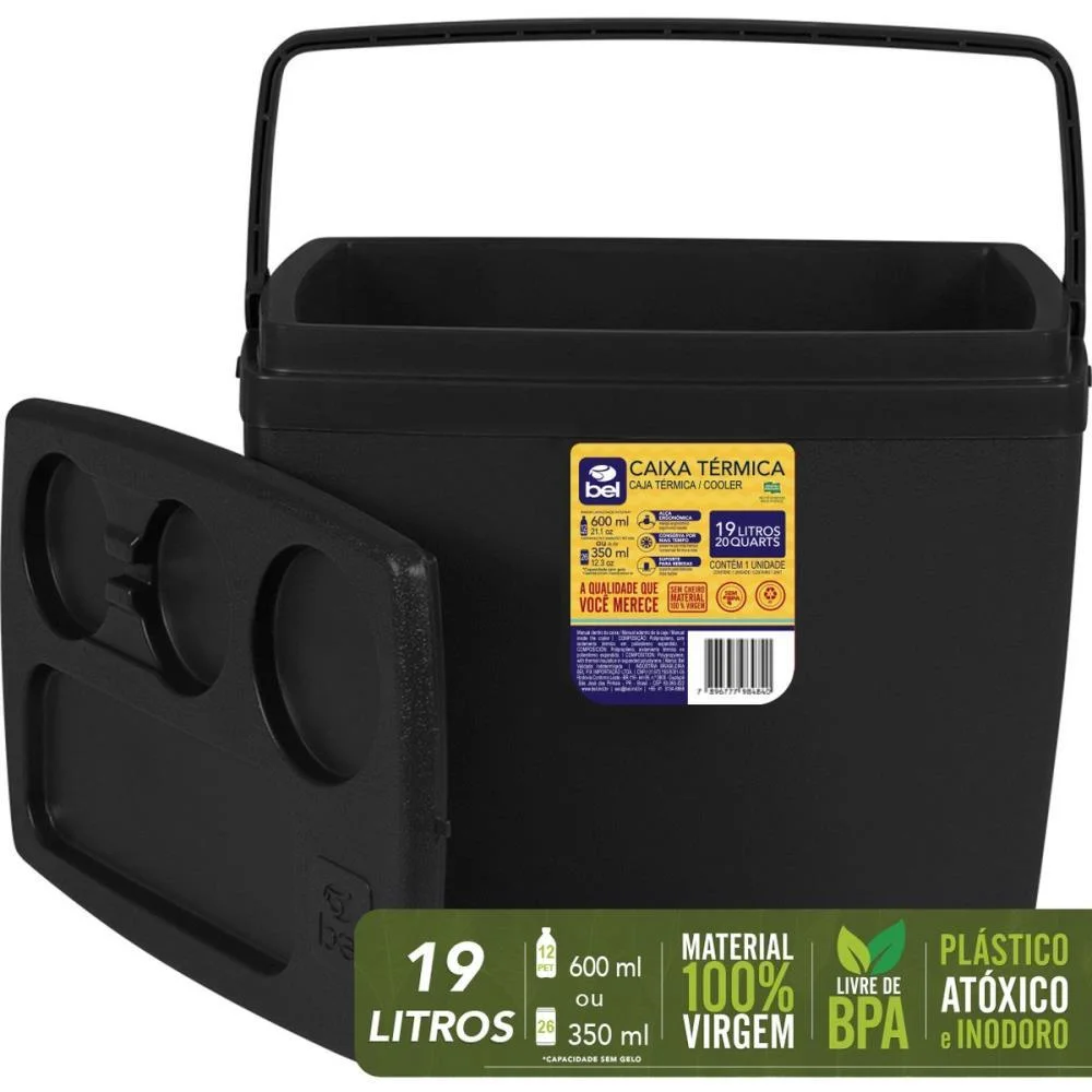 Caixa Termica 19L C/Alca Preta Bel - imagem 7