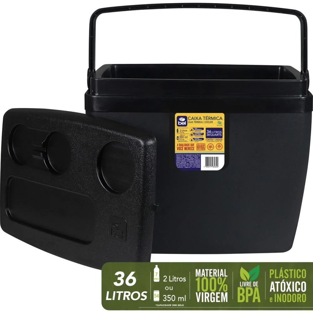 Caixa Termica 36L C/Alca Preta Bel - imagem 7