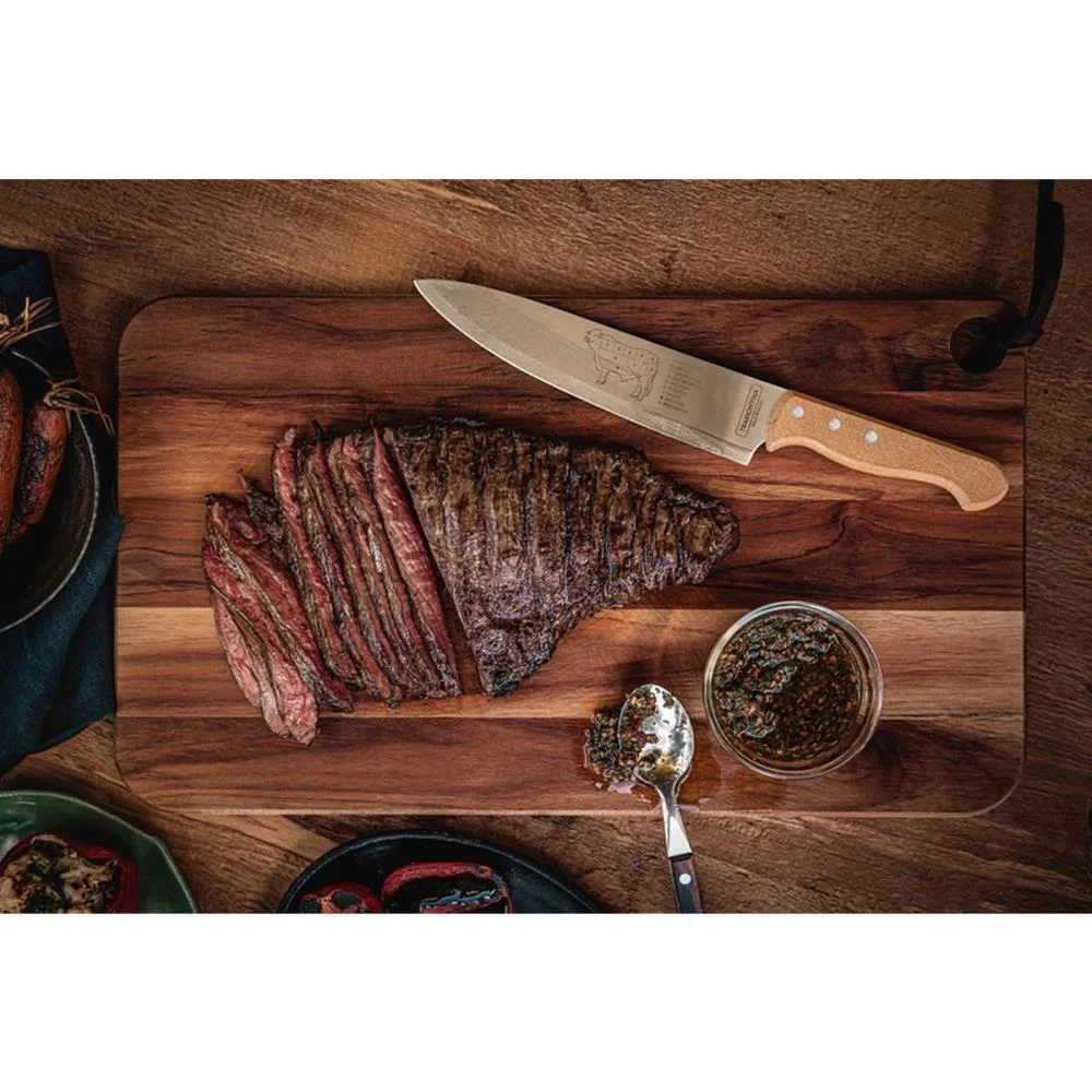 Faca Churrasco Inox 8 Cabo Madeira Tramontina - imagem 4