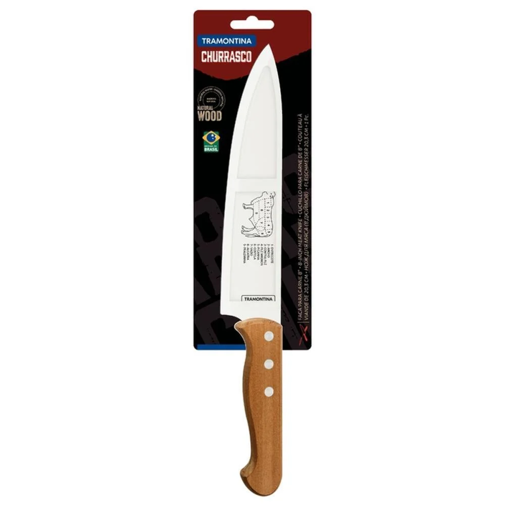 Faca Churrasco Inox 8 Cabo Madeira Tramontina - imagem 5