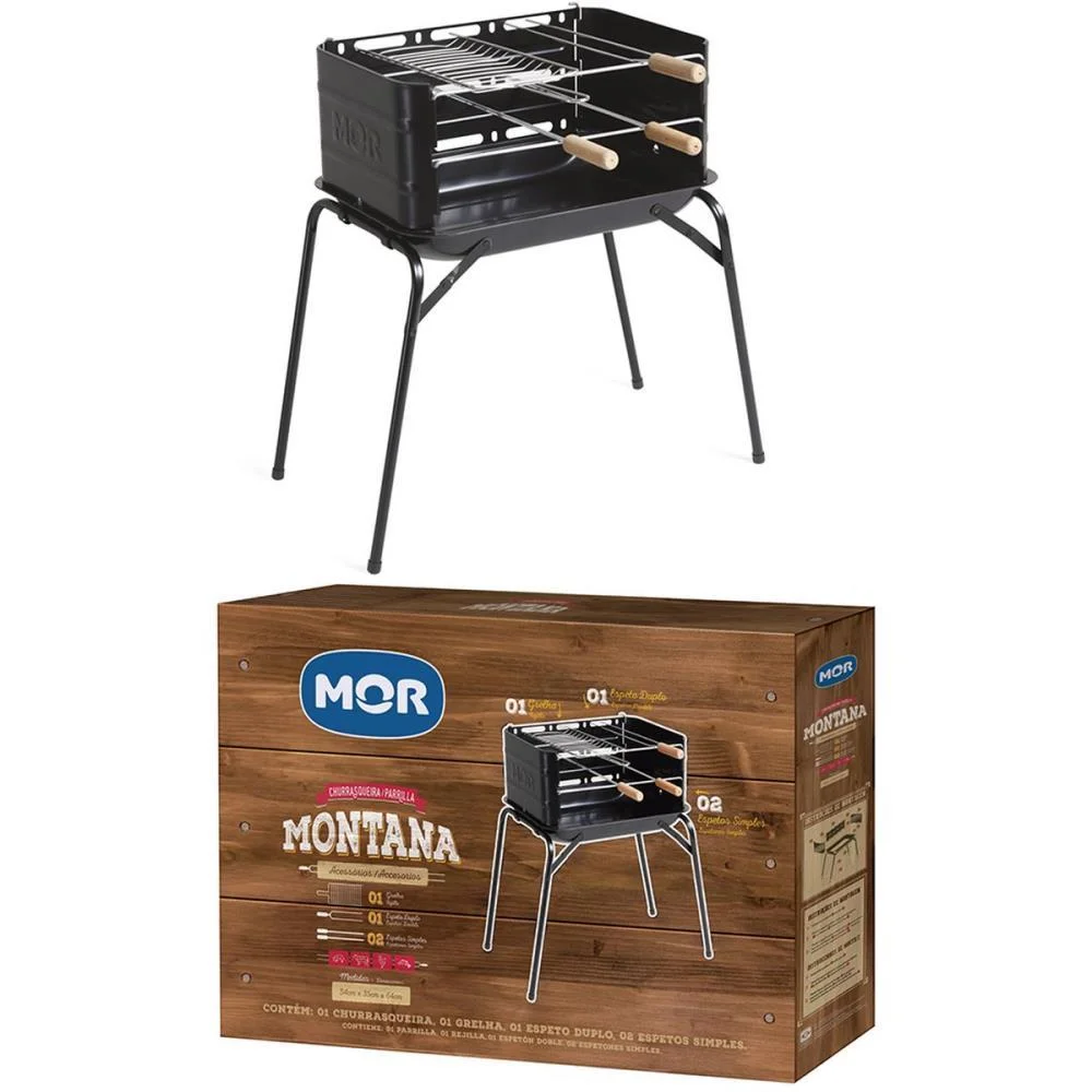 Churrasqueira Montana Aco 35Cmx64Cmx54Cm Pto Mor - imagem 6