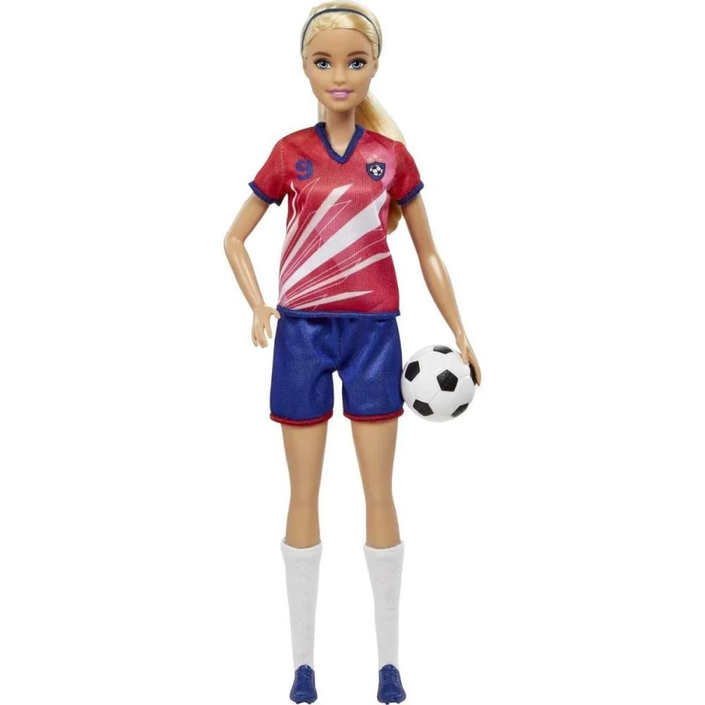 Barbie Profissoes Jogadora Futebol Uniforme Nº 9 Mattel - imagem 3