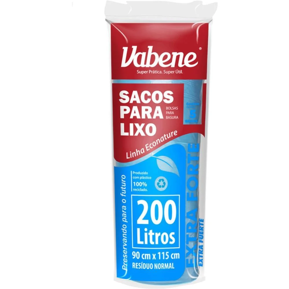 Saco Para Lixo 200L Azul 90X115Cm 50 Micras Vabene (Rl.c/05) - imagem 2