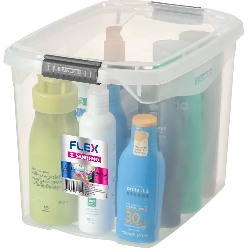 Caixa Plastica Multiuso Flex Incolor 11L. Sanremo - imagem 3