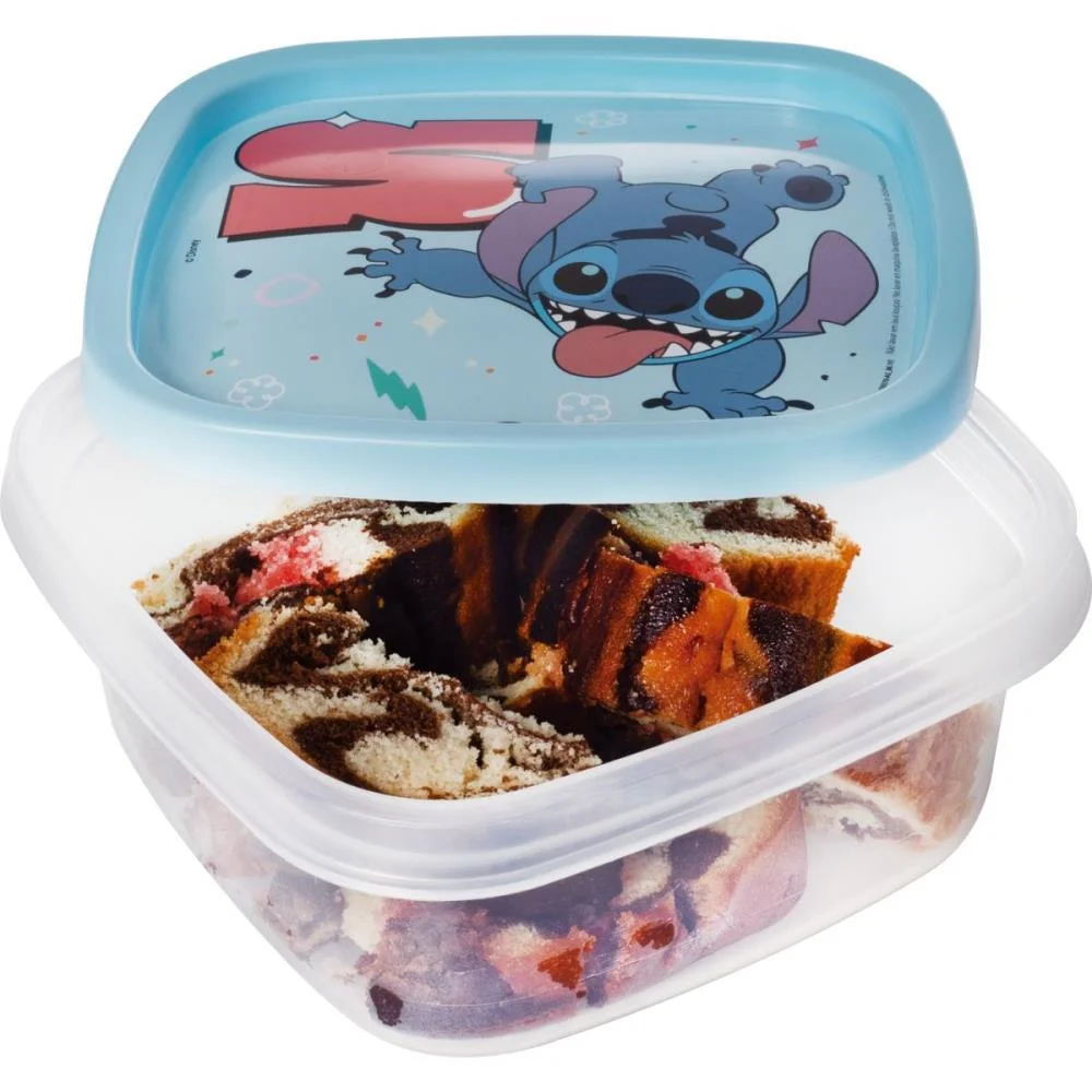 Pote Plastico Stitch Quadrado 580Ml Plasutil - imagem 4