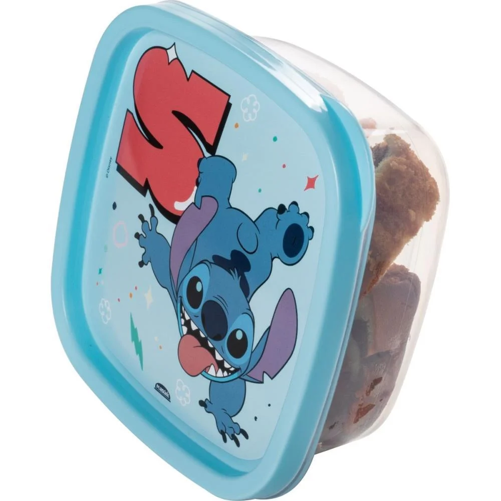 Pote Plastico Stitch Quadrado 580Ml Plasutil - imagem 5