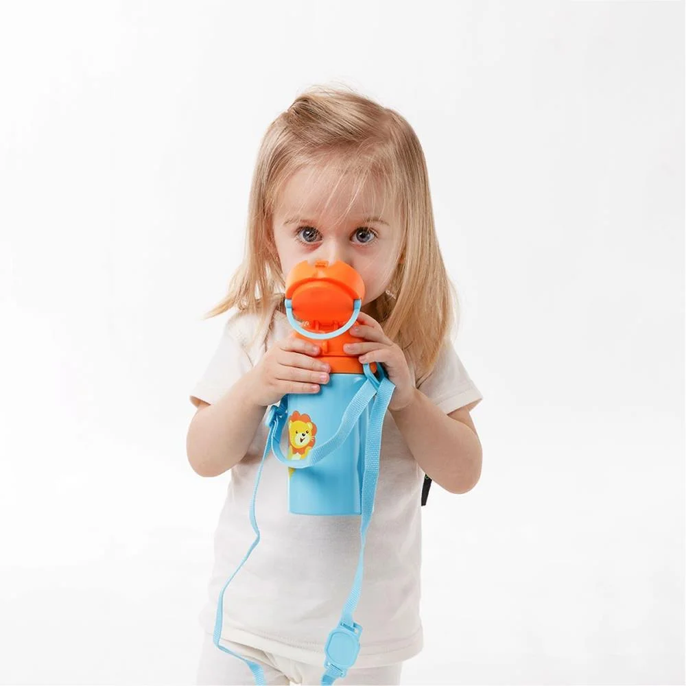 Garrafa De Aluminio Animal Fun Leao 450Ml. Fliptop Buba - imagem 4