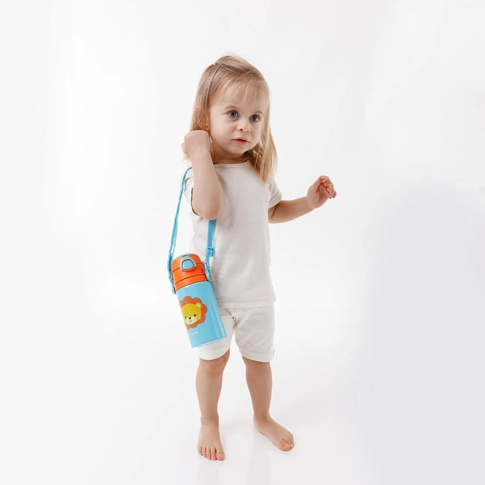 Garrafa De Aluminio Animal Fun Leao 450Ml. Fliptop Buba - imagem 5