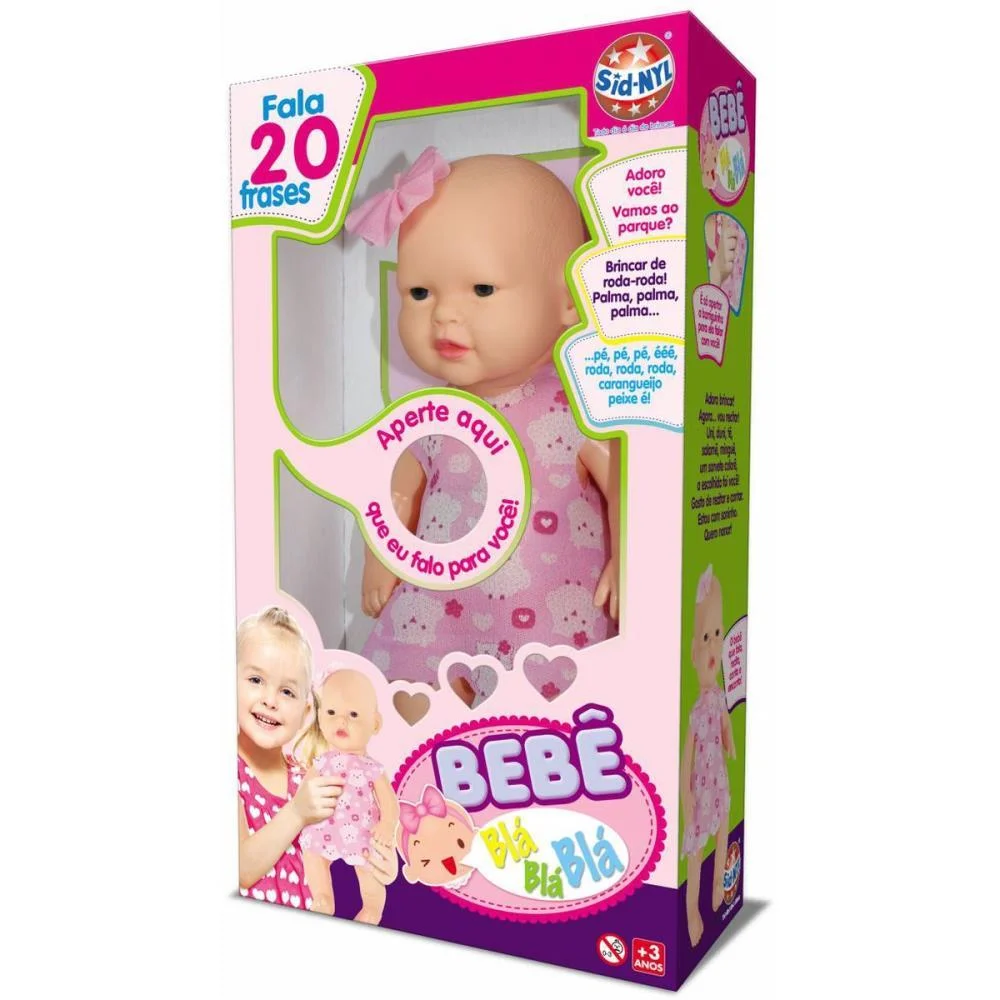 Boneca Com Mecanismo Bebe Bla Bla Bla 20Fra 32Cm(S) Sid-Nyl - imagem 5
