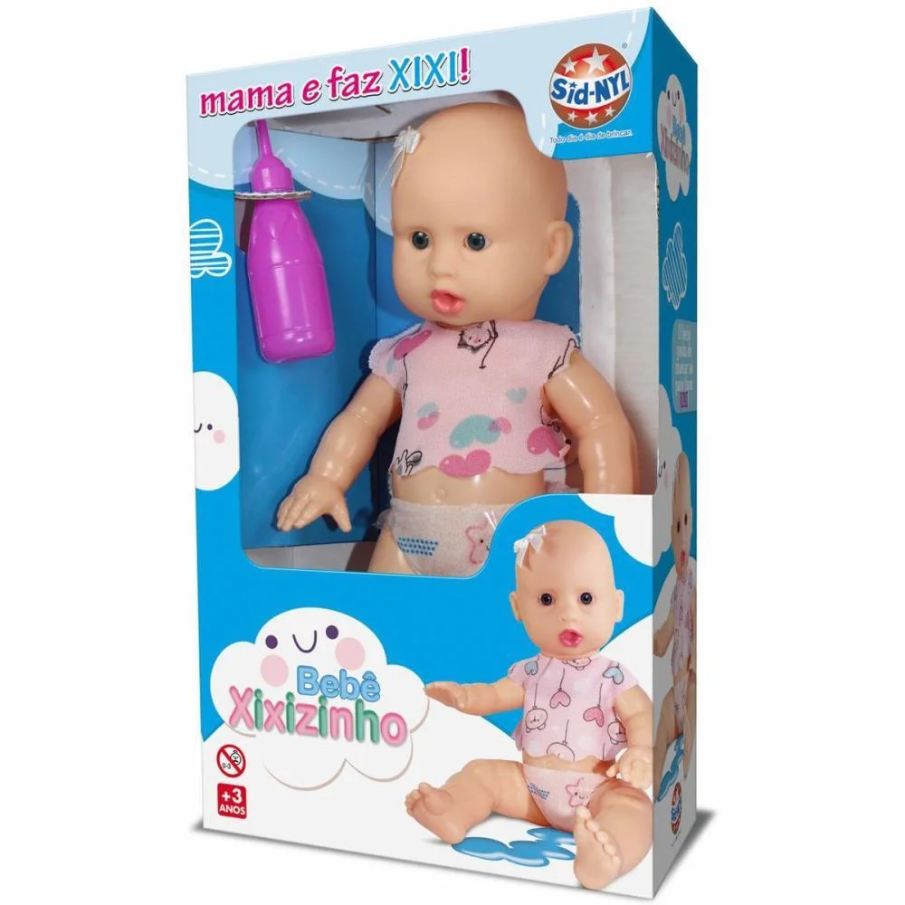 Boneca Com Mecanismo Bebe Xixizinho C/Mamad 28Cm (S Sid-Nyl - imagem 5
