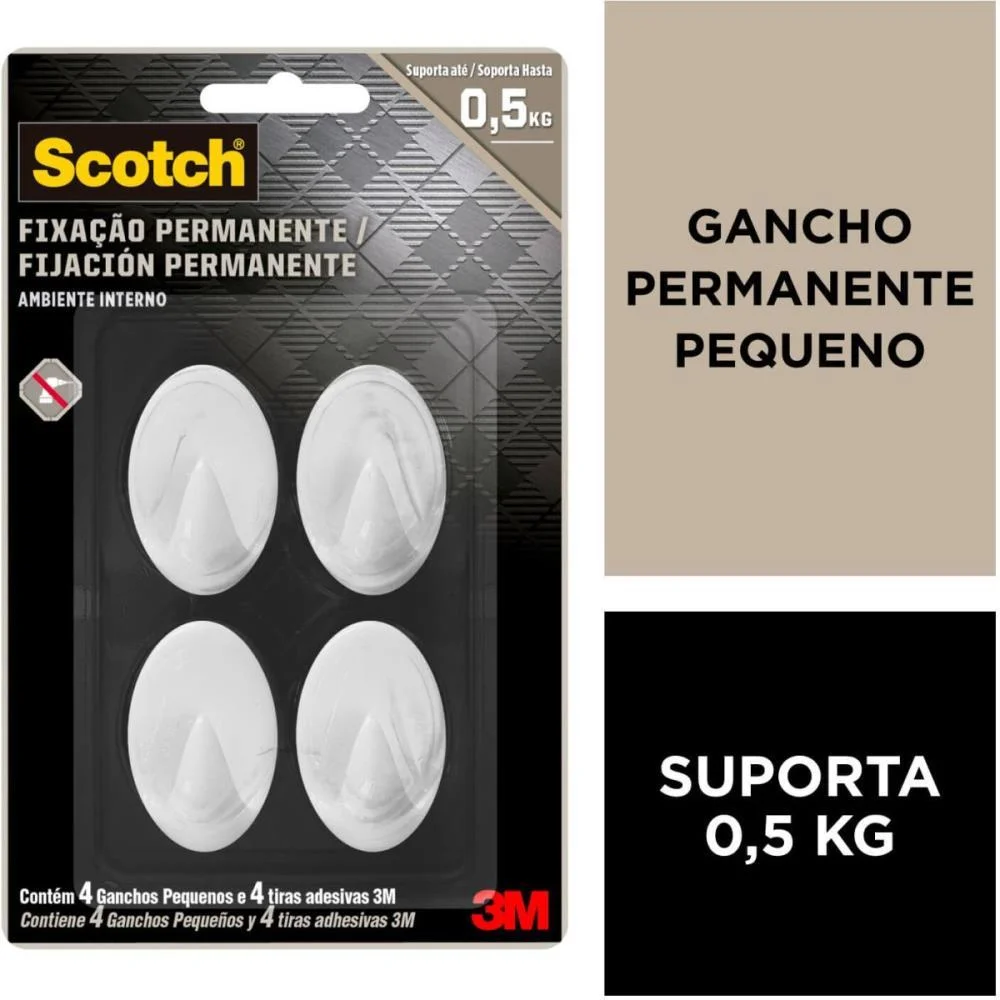 Gancho Plastico Scotch Plast. Extrema Peq. C/4 3M (Blister) - imagem 7