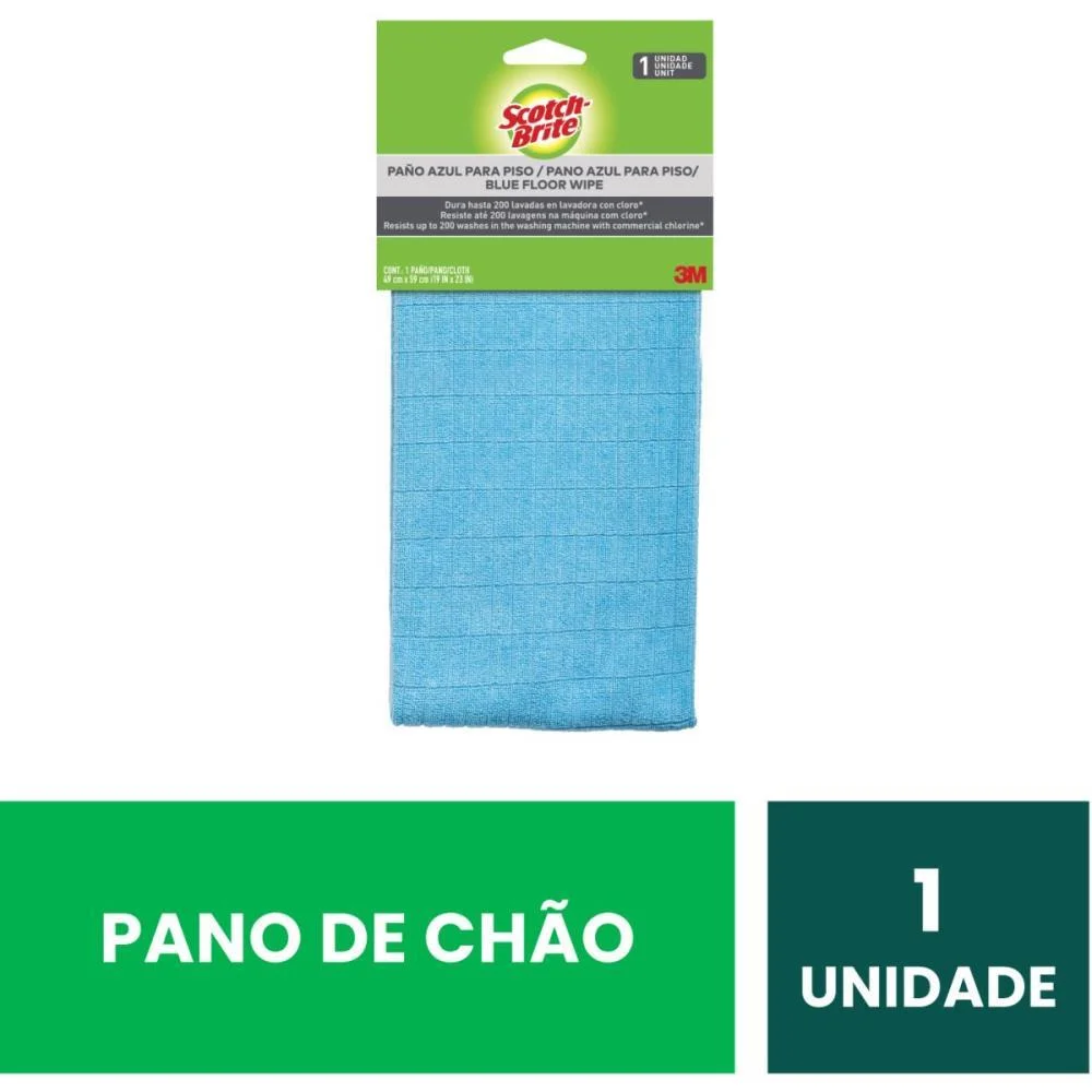Pano De Limpeza Chao Azul Com 1 3M (Blister) - imagem 7