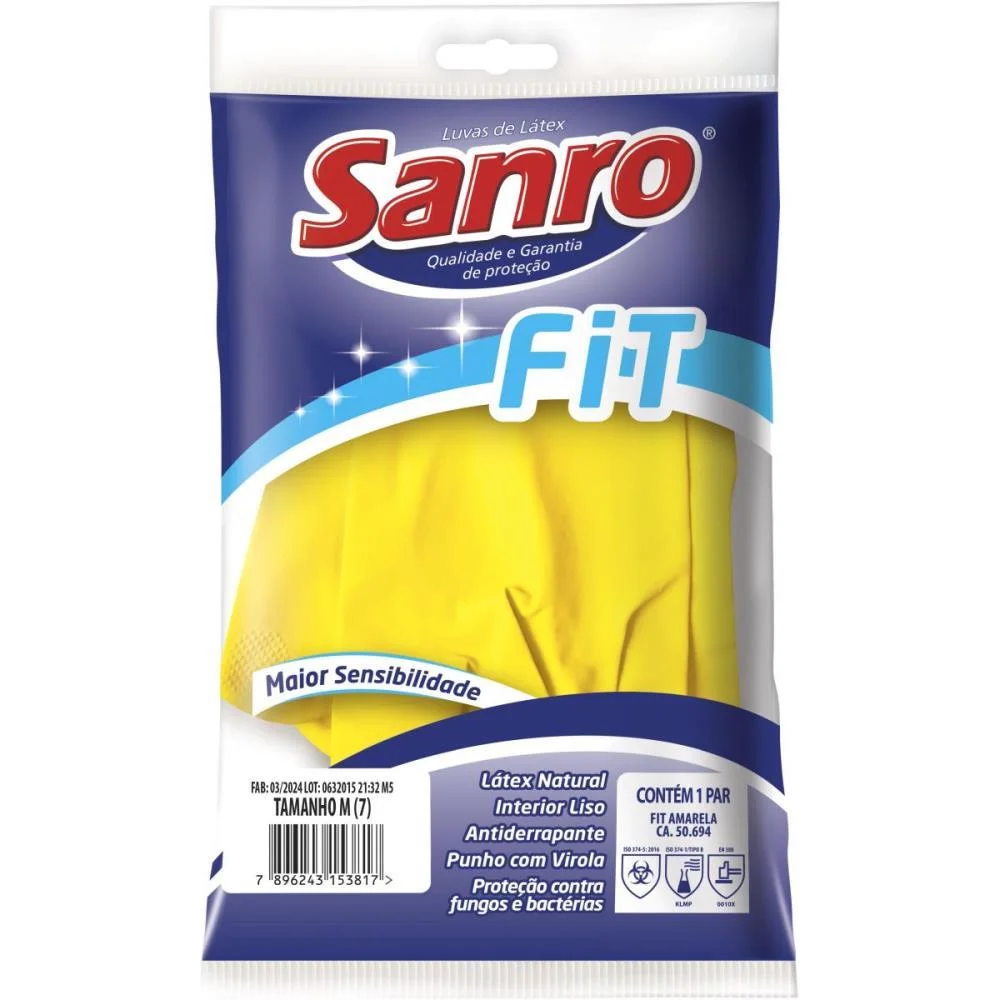 Luva Sanro Fit Amarela Media Sao Roque (Par) - imagem 3