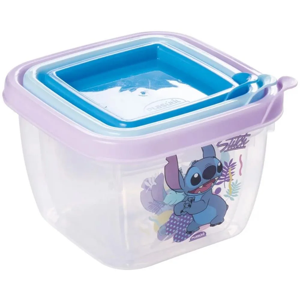 Pote Plastico Stitch Conj. 3 Potes Conect Qd Plasutil (Kit) - imagem 3