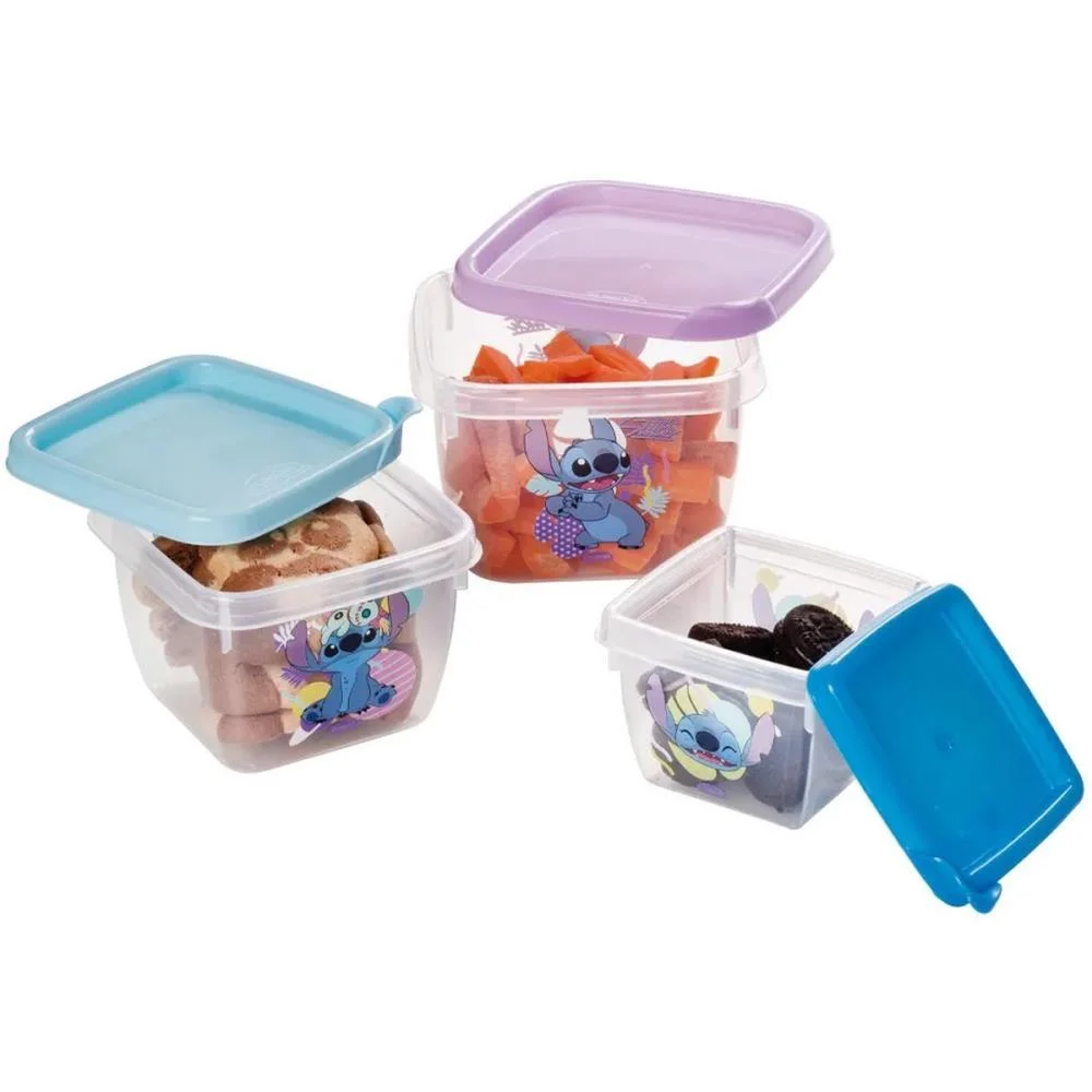 Pote Plastico Stitch Conj. 3 Potes Conect Qd Plasutil (Kit) - imagem 4