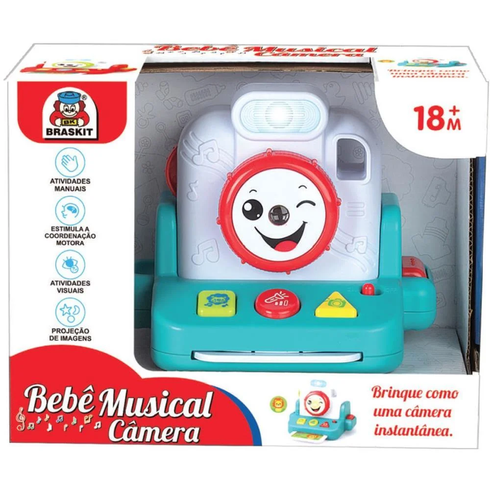 Brinquedo Para Bebe Bebe Musical Camera Som E Imag Braskit - imagem 4