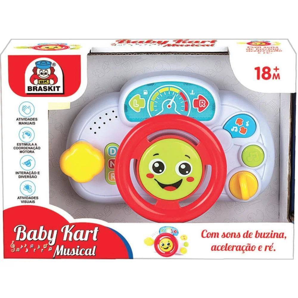 Brinquedo Para Bebe Baby Kart Musical C/Som E Luz Braskit - imagem 4