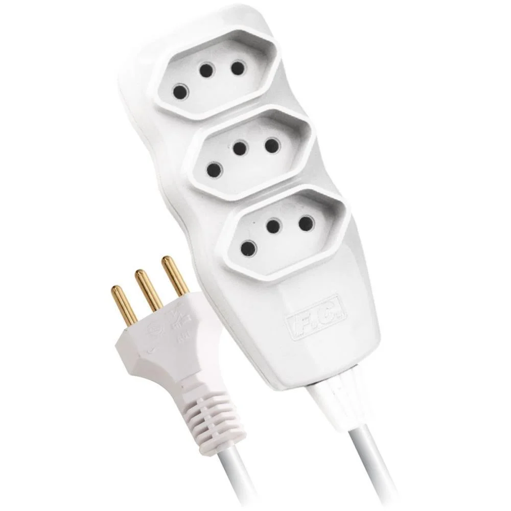 Extensao Eletrica Tripolar 5M 3 Tomadas Br F.c. - imagem 5