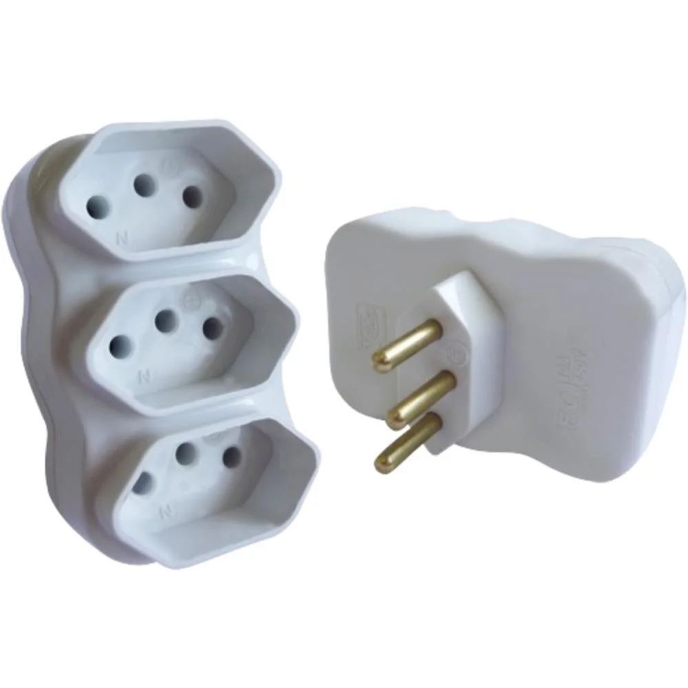 Adaptador Para Tomada Multiplicador Tripolar Br F.c. (Pct.c/10) - imagem 4