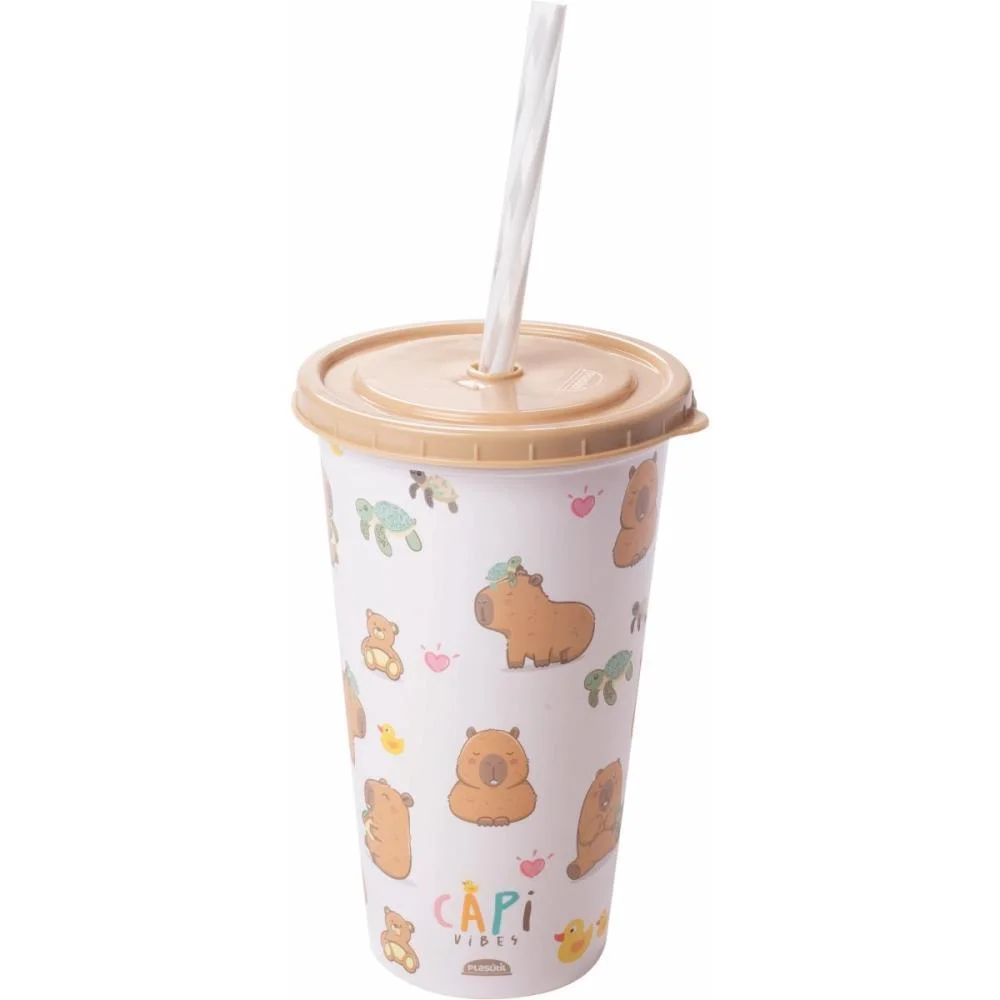 Copo Decorado Capivara Refri Fun 500Ml Plasutil - imagem 5