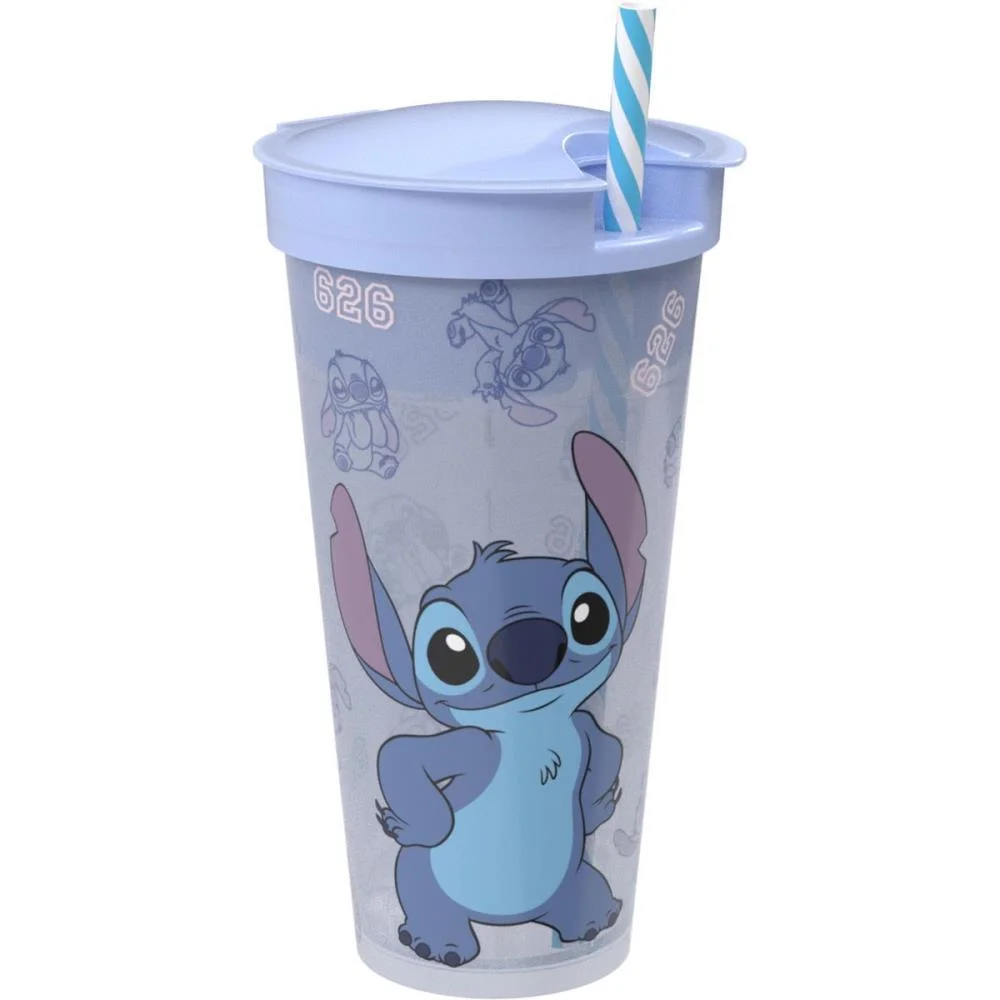 Copo Decorado Stitch 2 Em 1 540Ml Plasutil - imagem 2