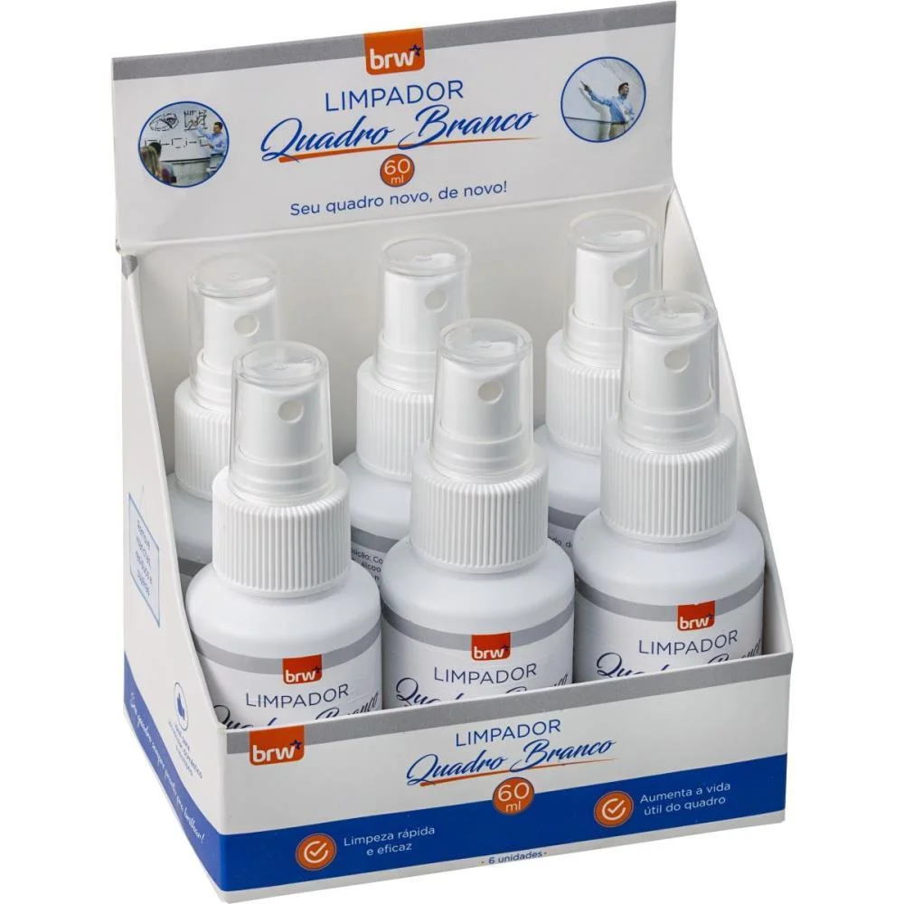Produto Para Limpeza Spray Limpa Quadro Branco 60Ml Brw C/ 6 Unidades - imagem 5