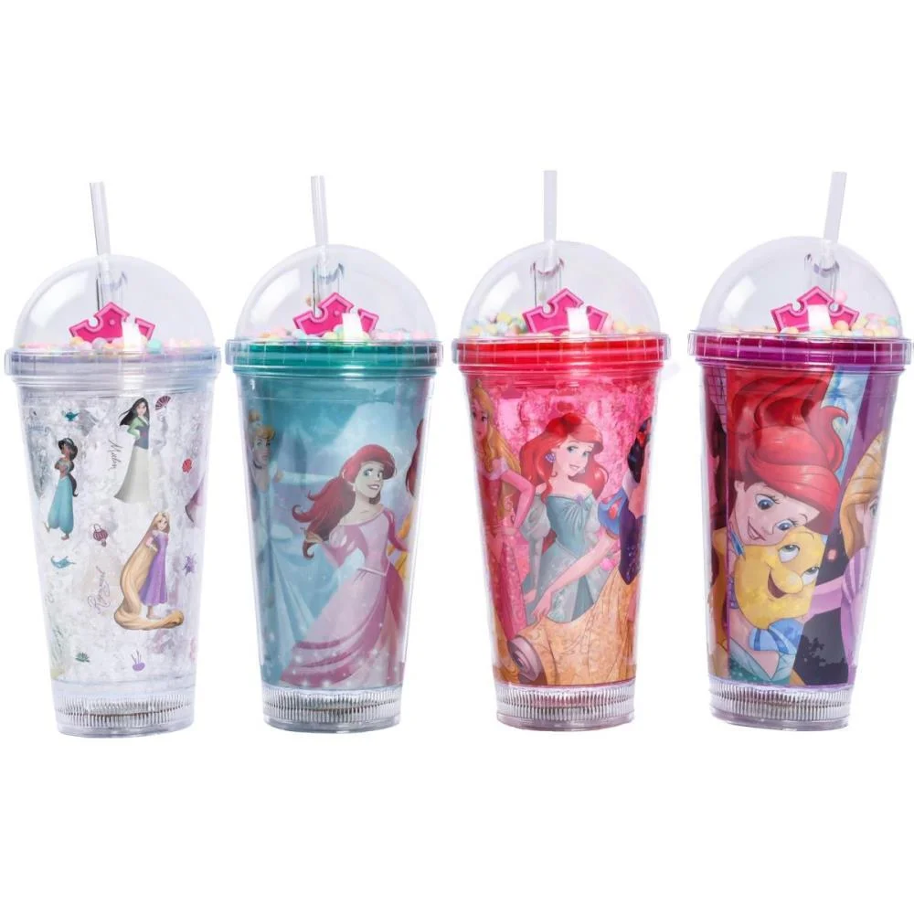 Copo Decorado Princesas C/Led/Canudo 450Ml S Bbr - imagem 2