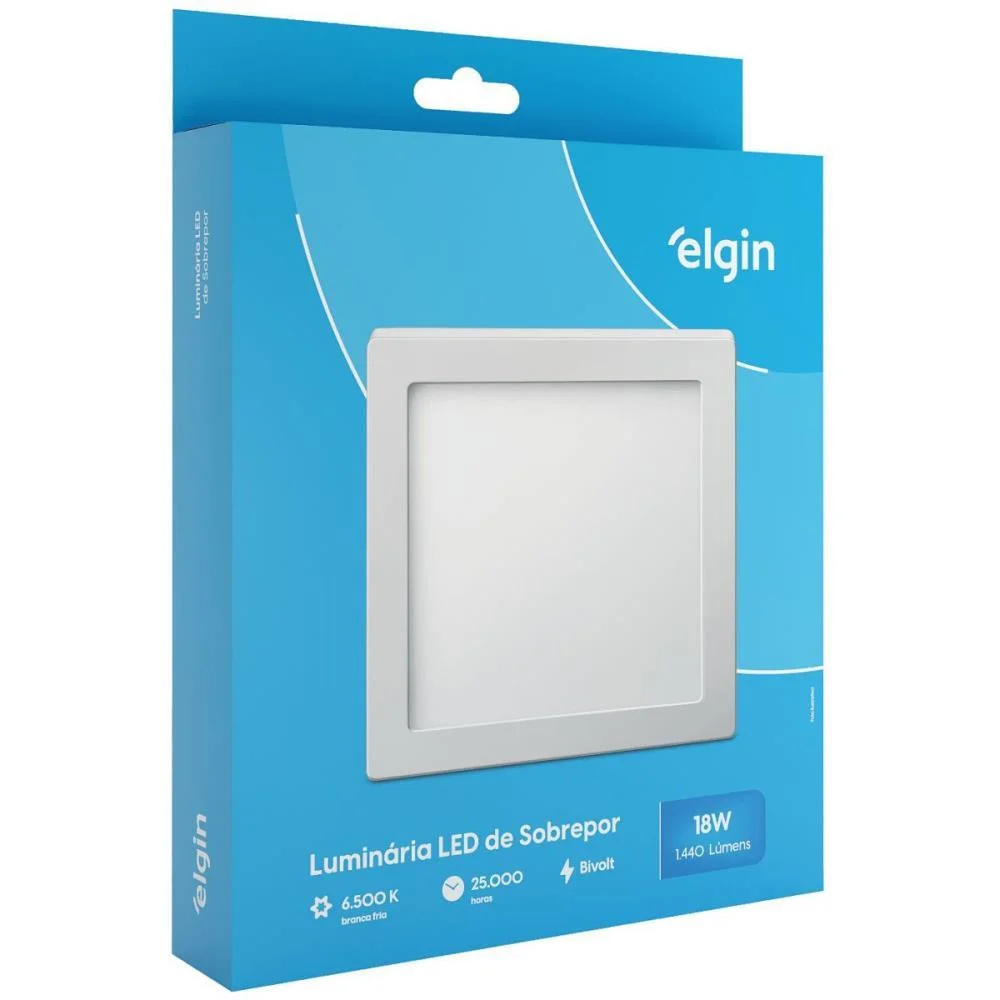 Luminaria Led Quadrada 18W Sobrepor 6500K Elgin - imagem 6