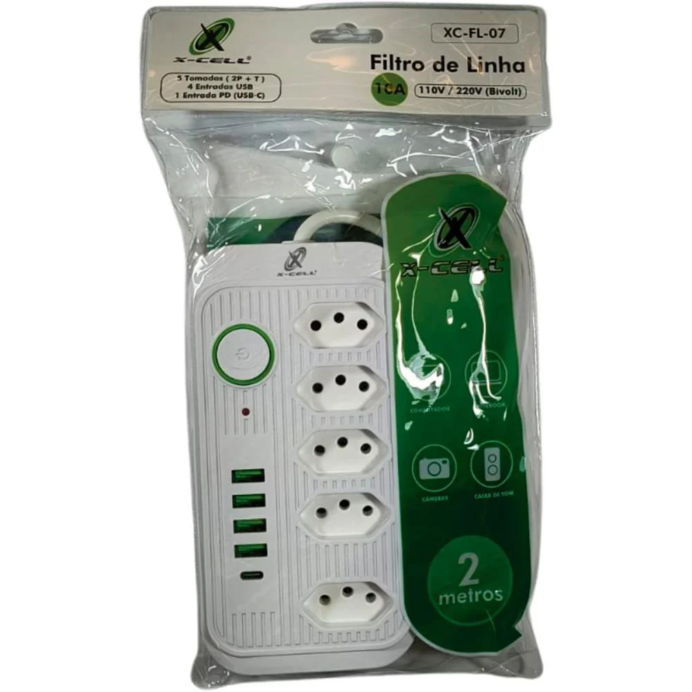 Filtro De Linha 5 Tomadas+Usb 10A 2M Flex - imagem 4
