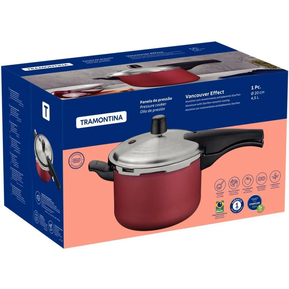 Panela Pressão Antiaderente 4,5L Vm. Tramontina - imagem 5