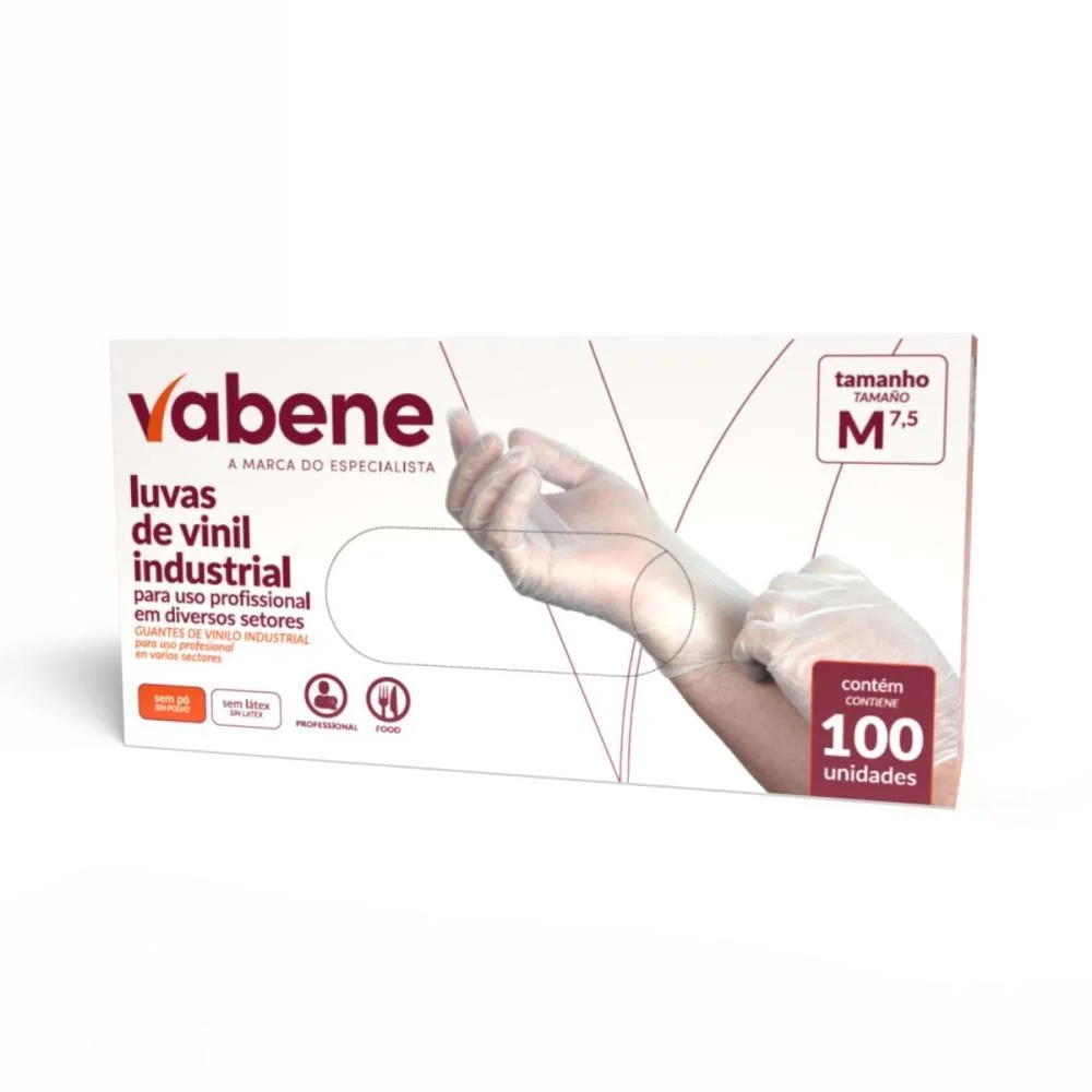 Luva Vinil M Sem Po Vabene (Cx.c/100) - imagem 3