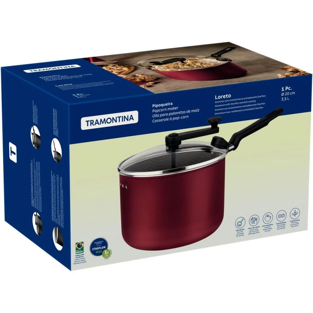 Panela Pipoqueira Loreto Preto 3,5L Tramontina - imagem 5