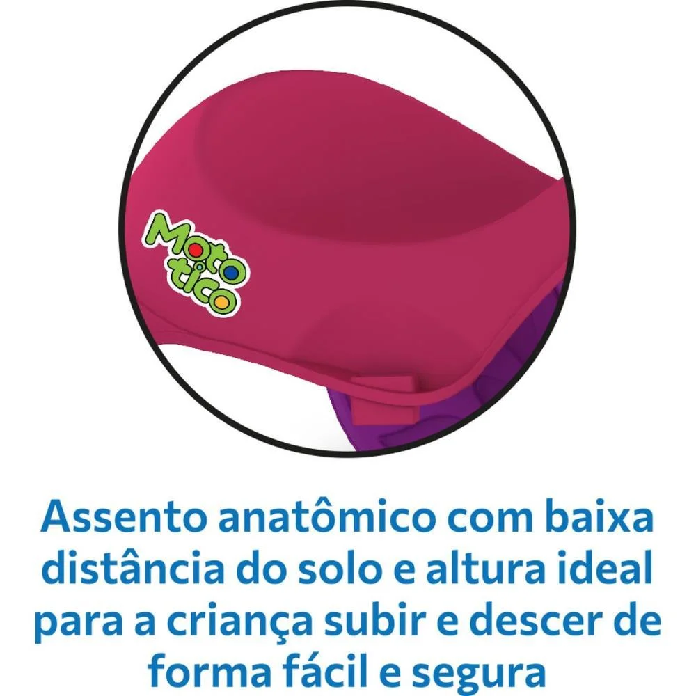 Triciclo Mototico Passeio/Pedal Rosa Bandeirante - imagem 7