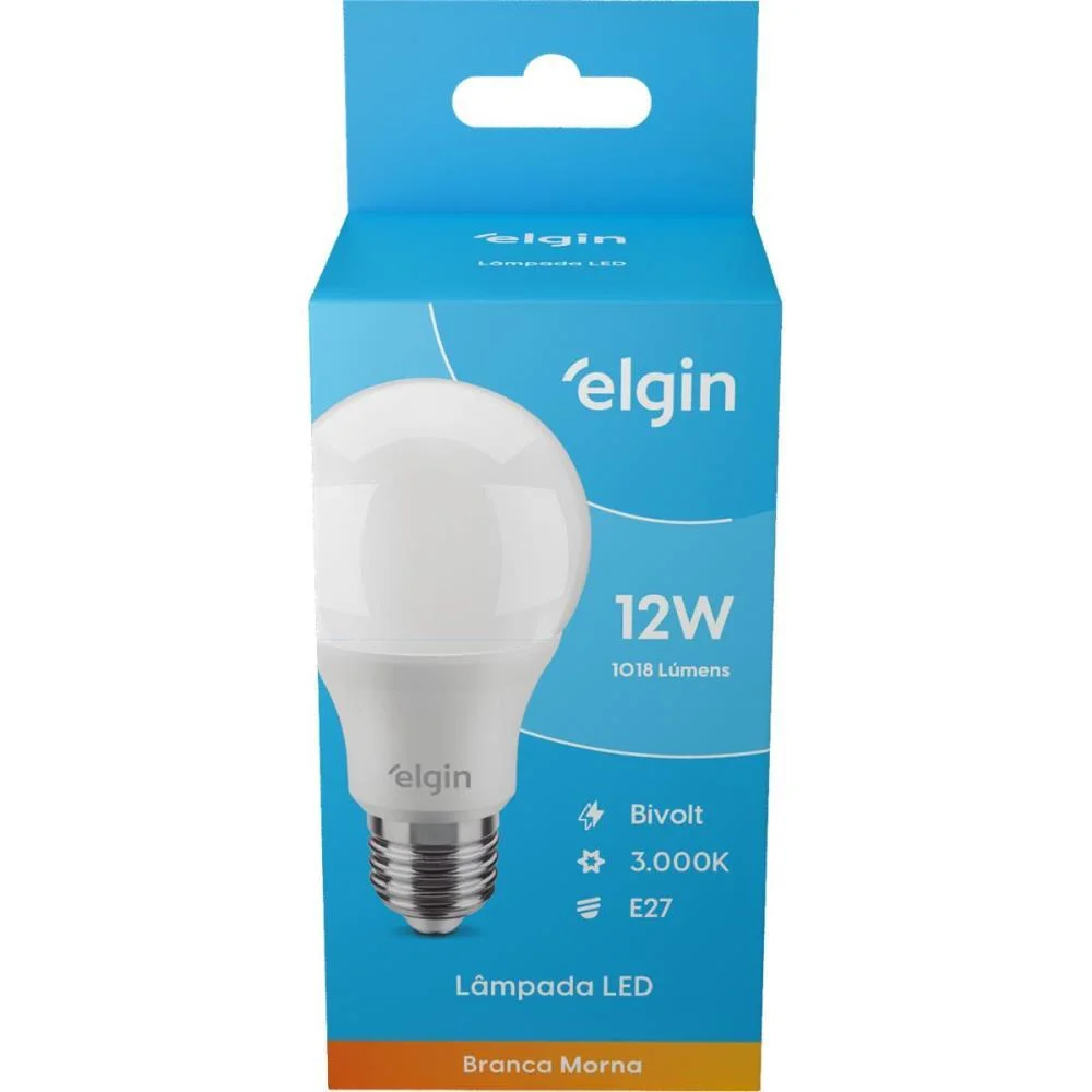 Lampada Led Bulbo 12W Bivolt 3000K Elgin - imagem 3