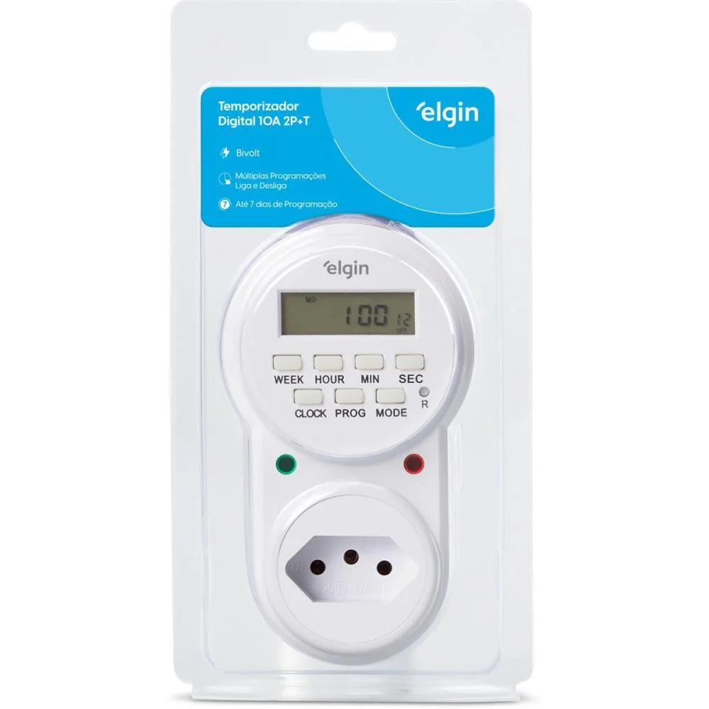 Timer Temporizador Digital 10A 2P+ T Elgin - imagem 7