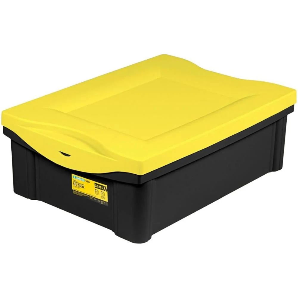 Caixa Plastica Multiuso Preto 13,5L 42,5X30X14,5 Medio Ordene - imagem 2