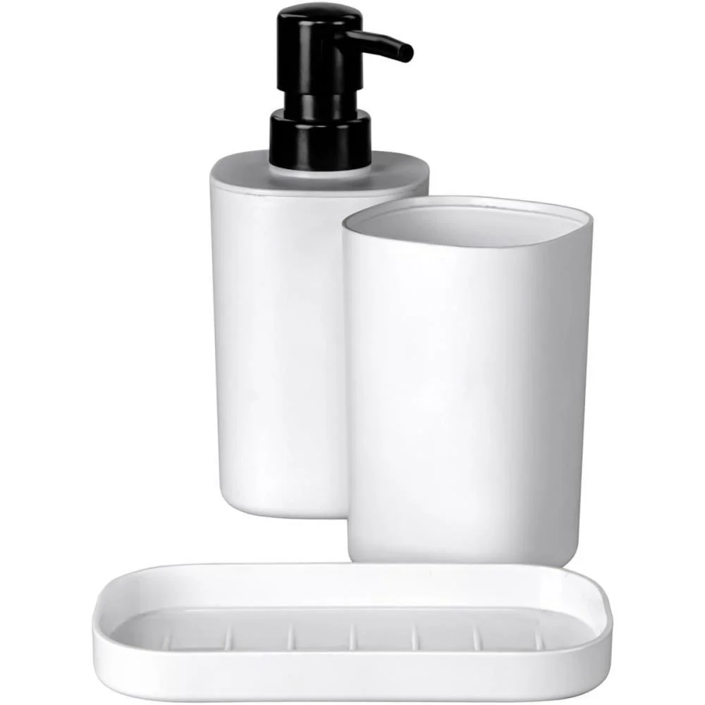 Utensilios Para Banheiro Kit 3Pcs Para Pia Branco Ordene (Kit) - imagem 10