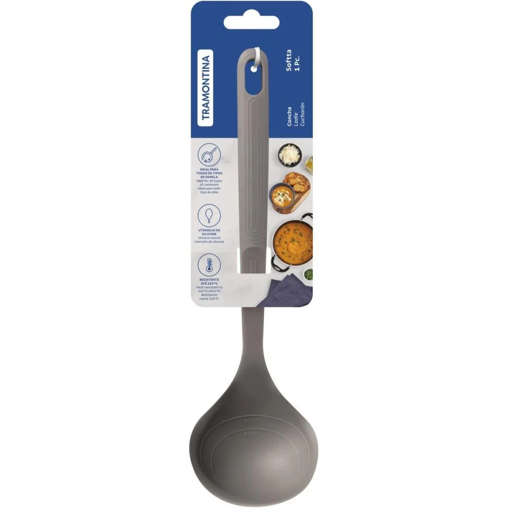Talher Concha P/Servir Silicone Cinza Tramontina - imagem 4