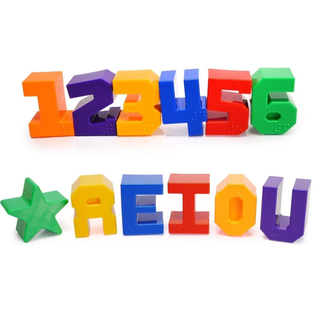 Brinquedo Educativo Caixa Encaixa Letras E Numeros Estrela - imagem 5