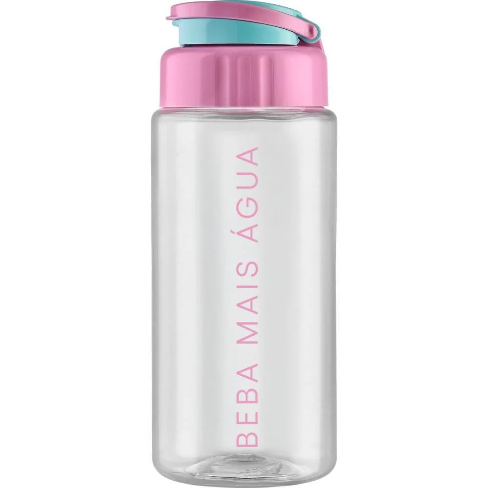 Garrafa Plastica Atenas 500Ml Rosa C/Medidor Tiba - imagem 2