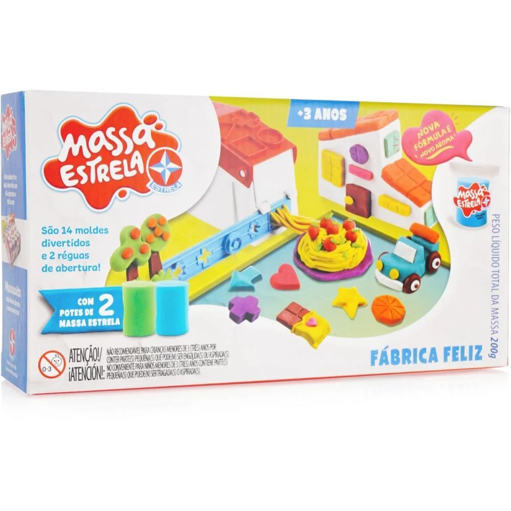 Massa Para Modelar Criativa Fabrica Feliz C/Molde+Massa Estrela - imagem 2