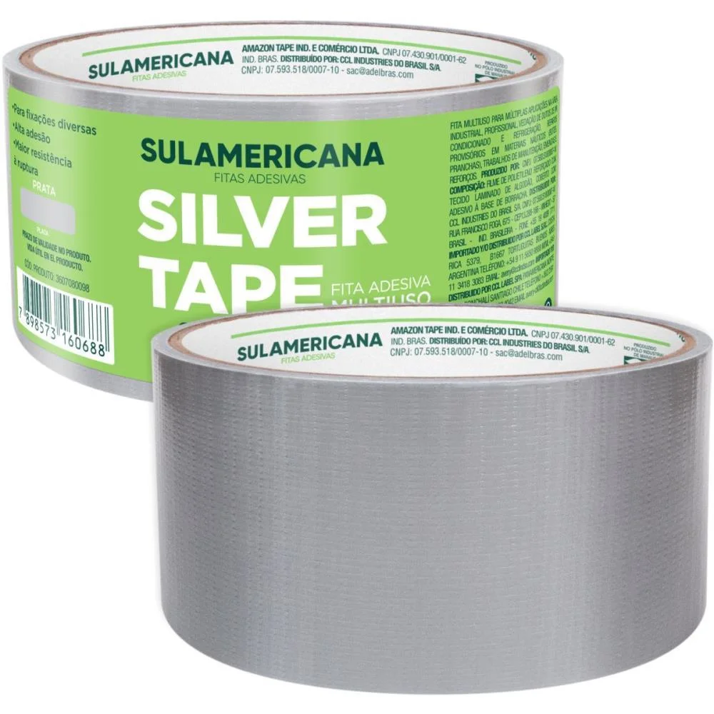 Fita De Alta Resistencia Silver Tape Prata 48Mmx5M. Sulamericana - imagem 2