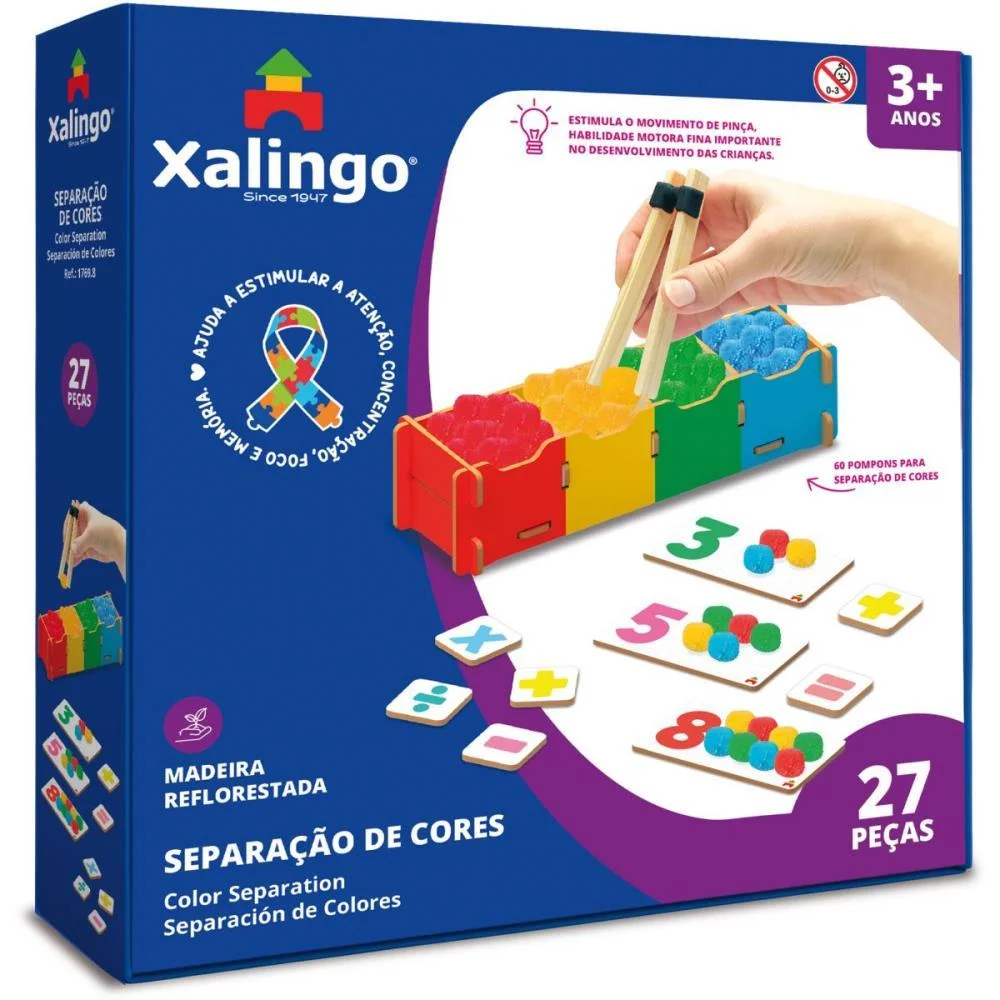Brinquedo Pedagogico Separaçao Cores E Contando Xalingo - imagem 2