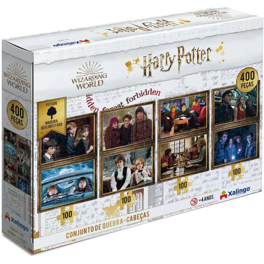 Quebra-Cabeca Madeira Harry Potter 4X100P=400P Xalingo - imagem 2