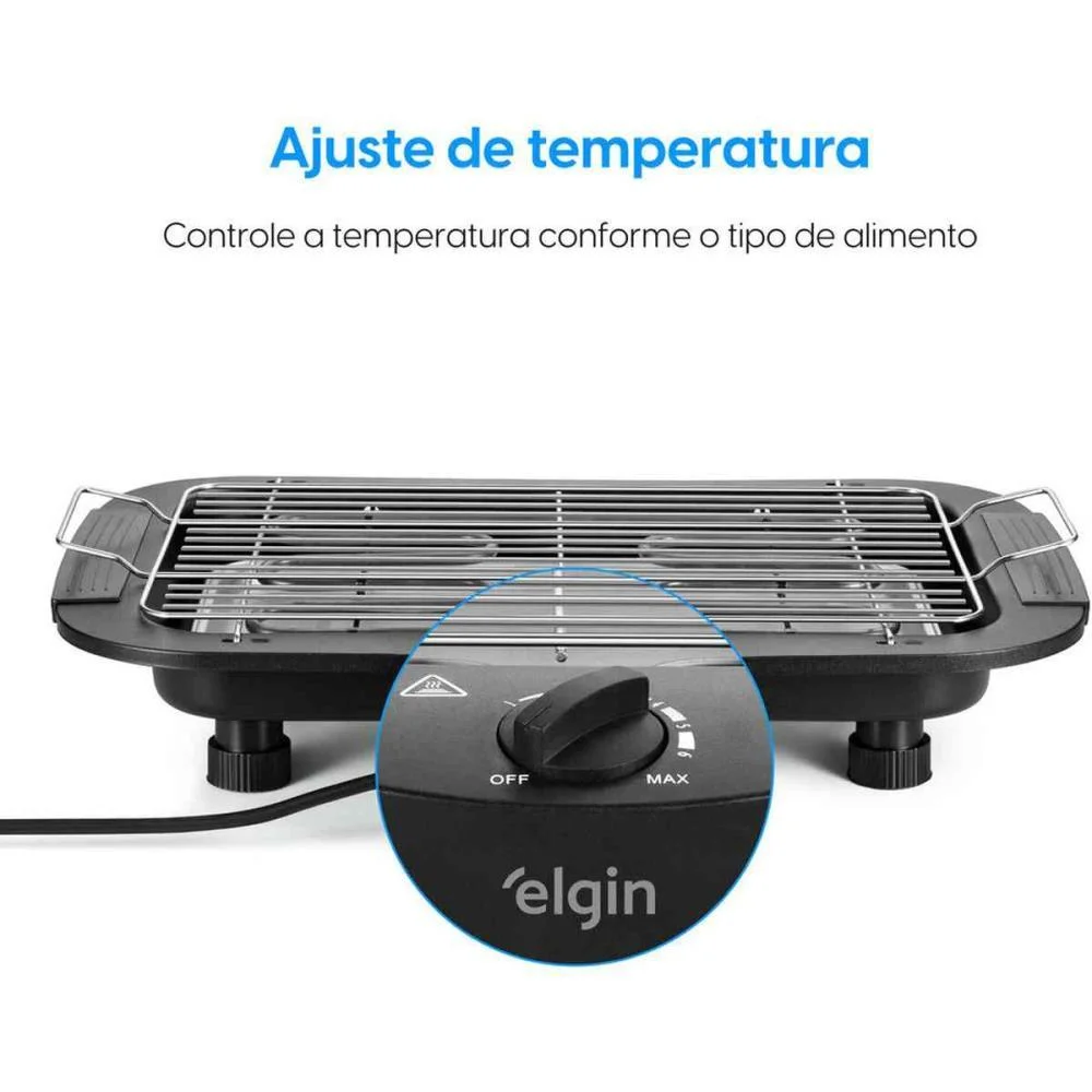 Churrasqueira Eletrica Preta 220V Elgin - imagem 5