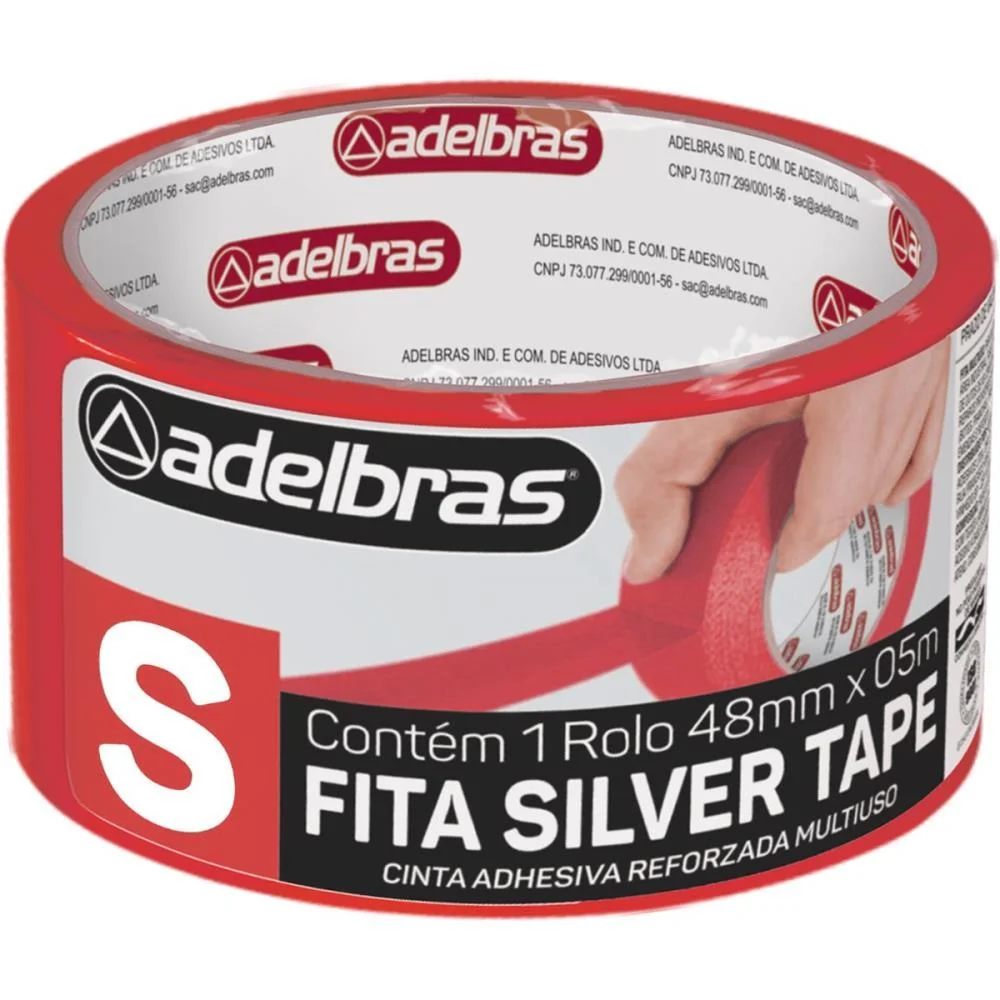 Fita De Alta Resistencia Silver Tape Vermelha 48Mmx5M Adelbras - imagem 2