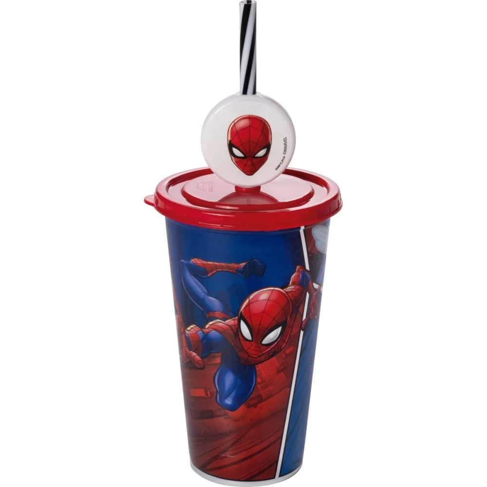 Copo Decorado Spider-Man Metalizado Auto-Rel Plasutil - imagem 2