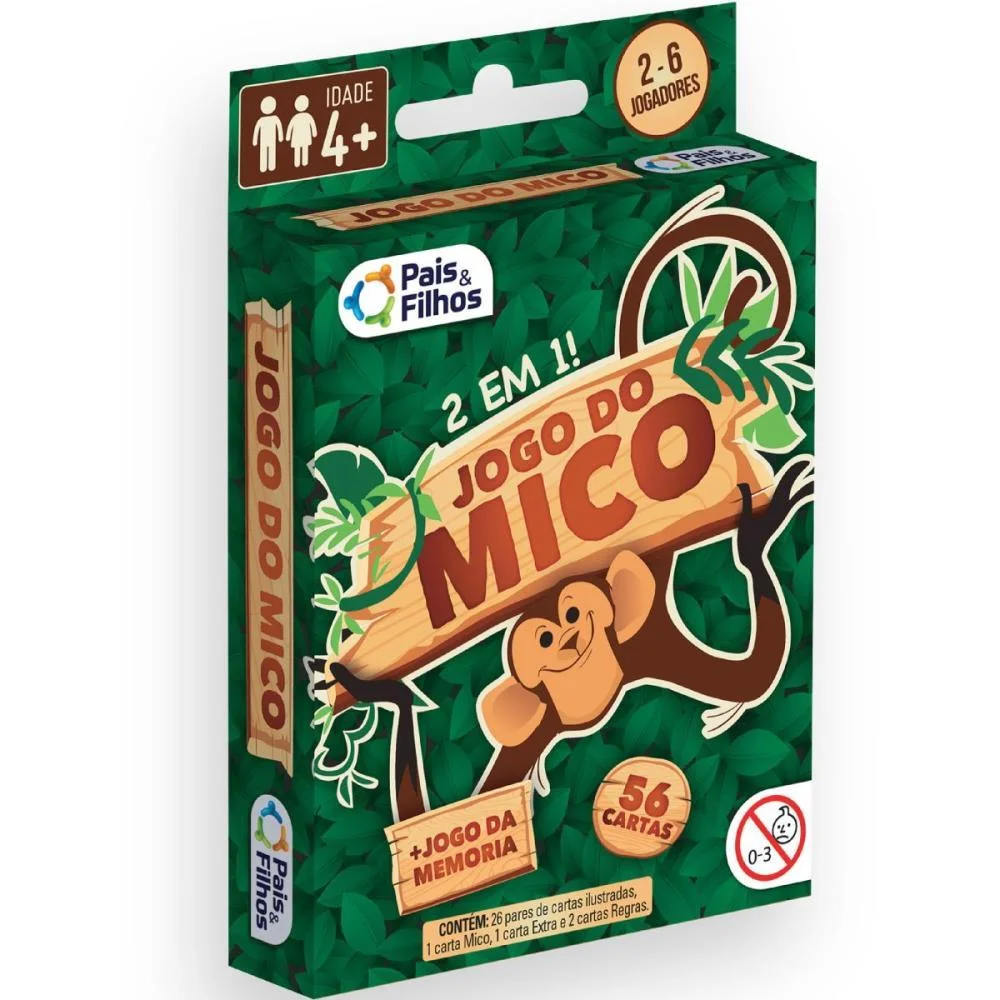 Jogo De Cartas Mico 56 Cartas Pais E Filhos - imagem 3